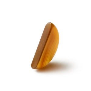 Orblink Red Carnelian Detail - Polished Stone with Engraved Logo Showing Natural Agate Banding
