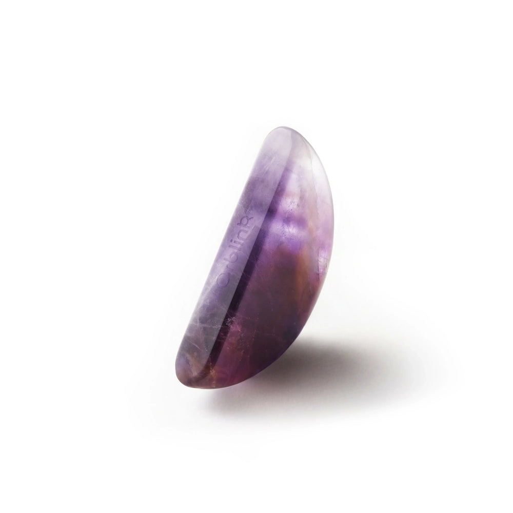 Orblink Amethyst Lifestyle - Healing Stone on Leather Journal for Insight & Mental Clarity