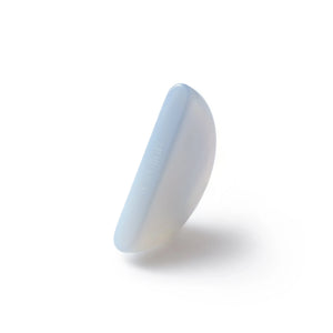Orblink Blue Chalcedony Detail - Polished Blue Crystal with Engraved Logo for Throat Chakra & Communication
