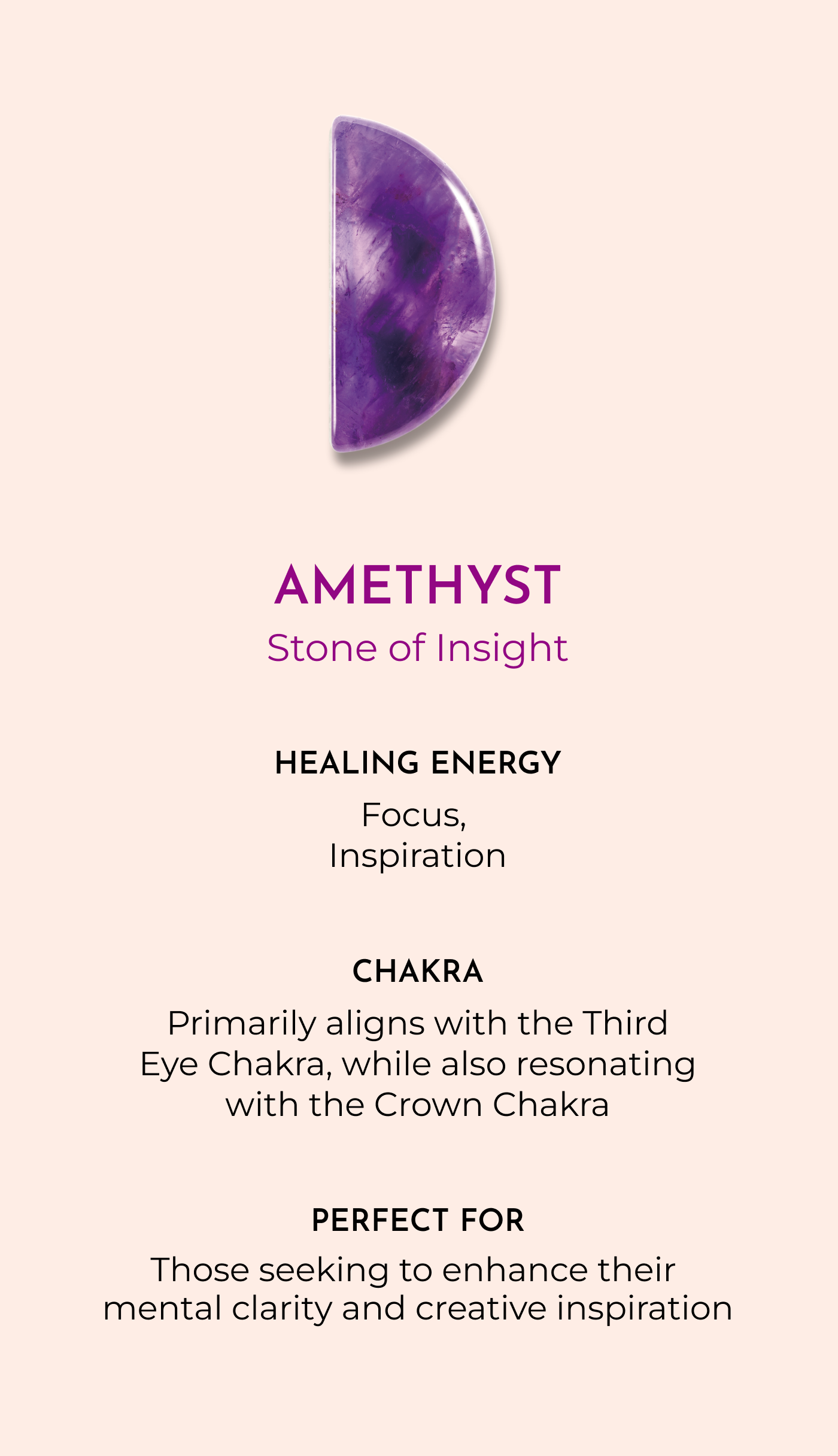 Orblink Amethyst Properties - Stone of Insight Meaning, Healing Energy for Focus & Third Eye Chakra Alignment