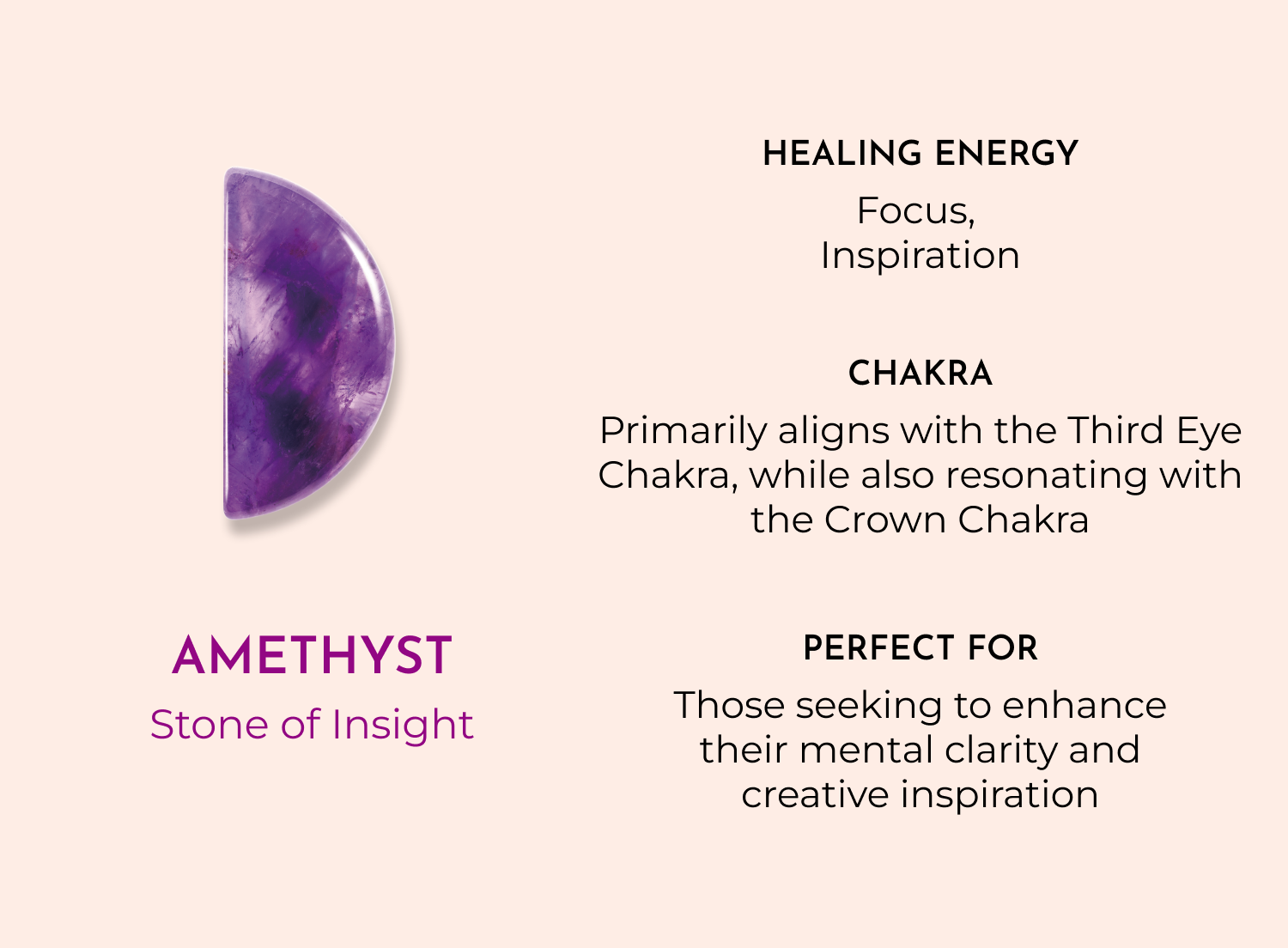 Orblink Amethyst Properties - Stone of Insight Meaning, Healing Energy for Focus & Third Eye Chakra Alignment