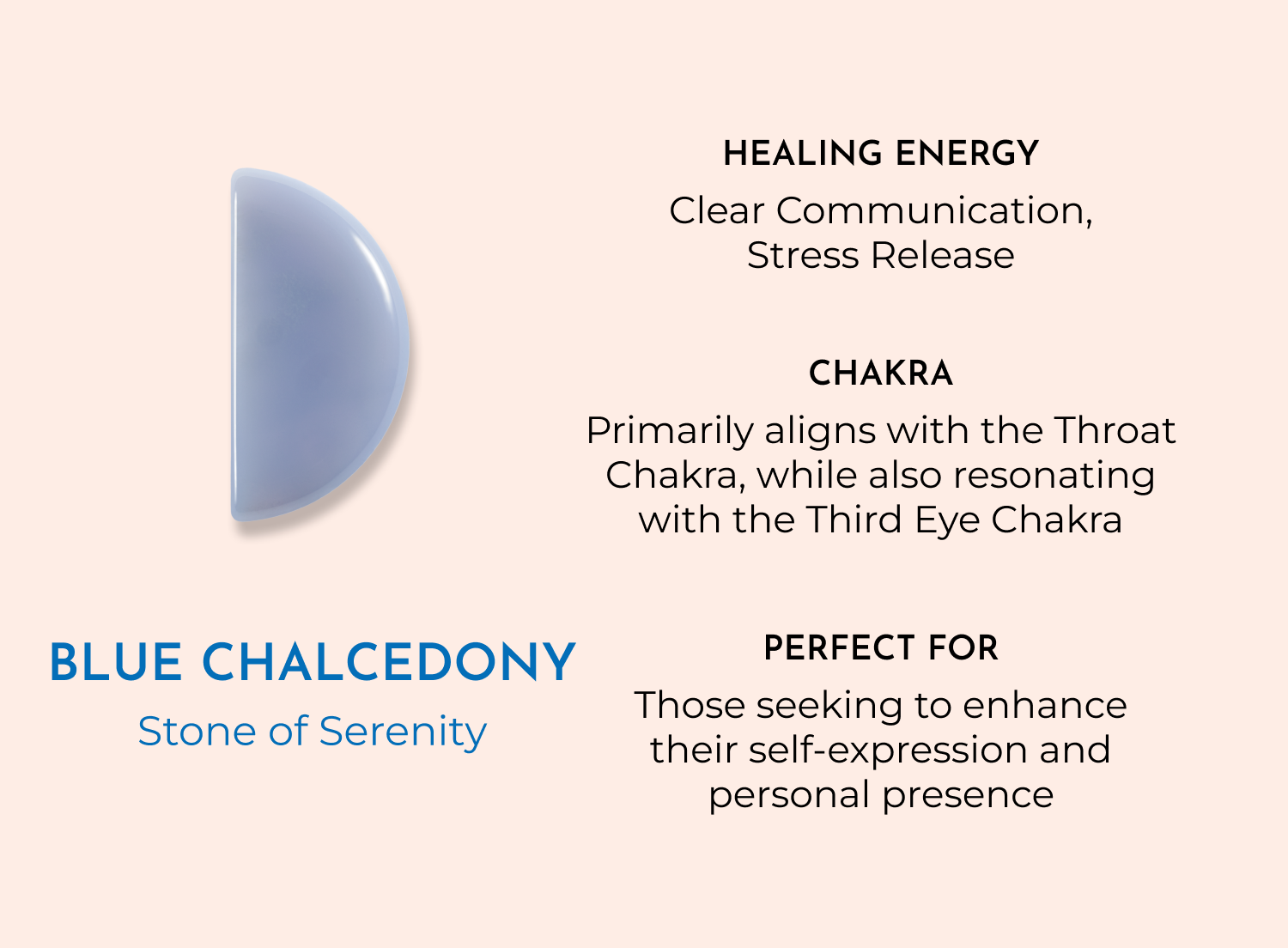 Orblink Blue Chalcedony Properties - Stone of Serenity Meaning for Clear Communication & Throat Chakra Alignment