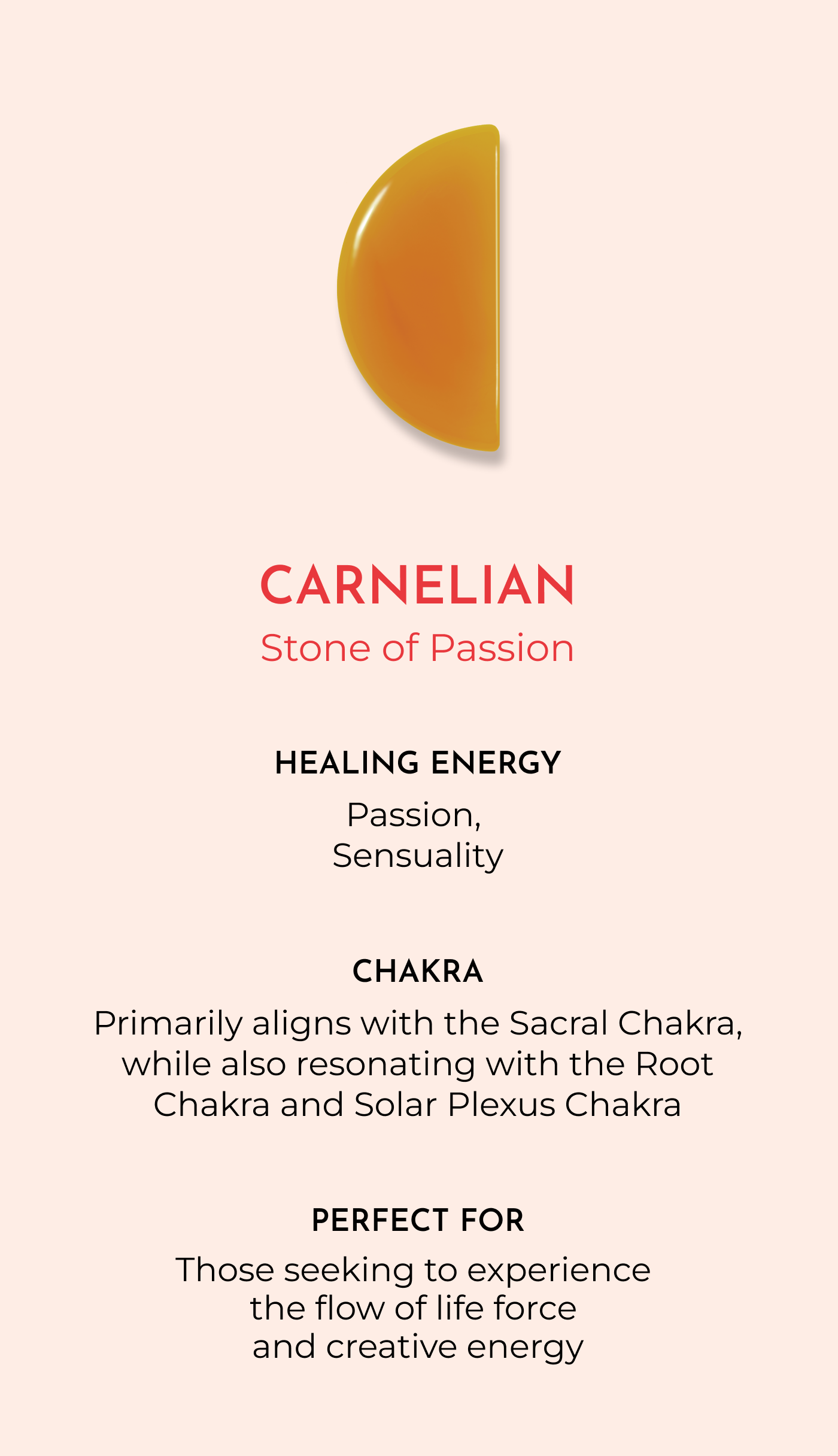 Orblink Red Carnelian Properties - Stone of Passion Meaning for Sensuality, Creative Energy & Sacral Chakra Alignment