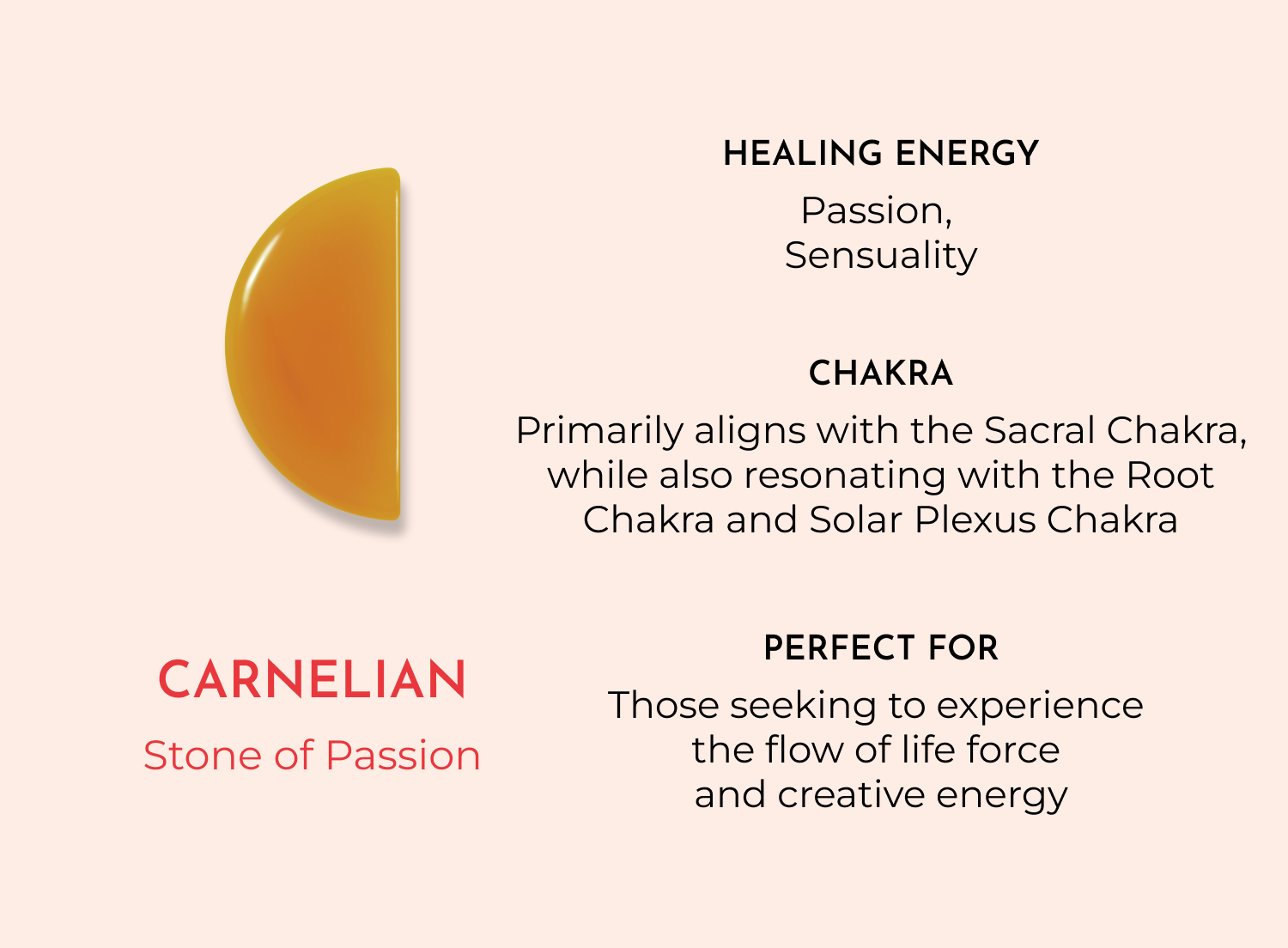 Orblink Red Carnelian Properties - Stone of Passion Meaning for Sensuality, Creative Energy & Sacral Chakra Alignment