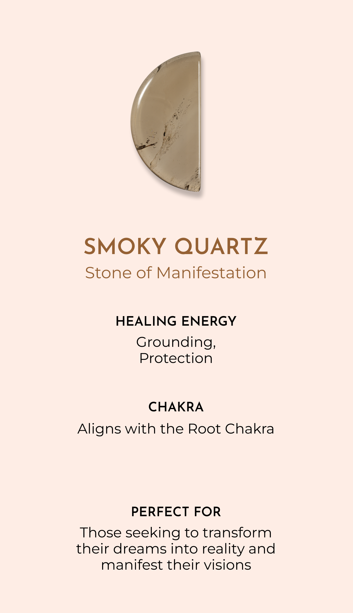 Orblink Smoky Quartz Properties - Stone of Manifestation Meaning for Grounding, Protection & Root Chakra Alignment