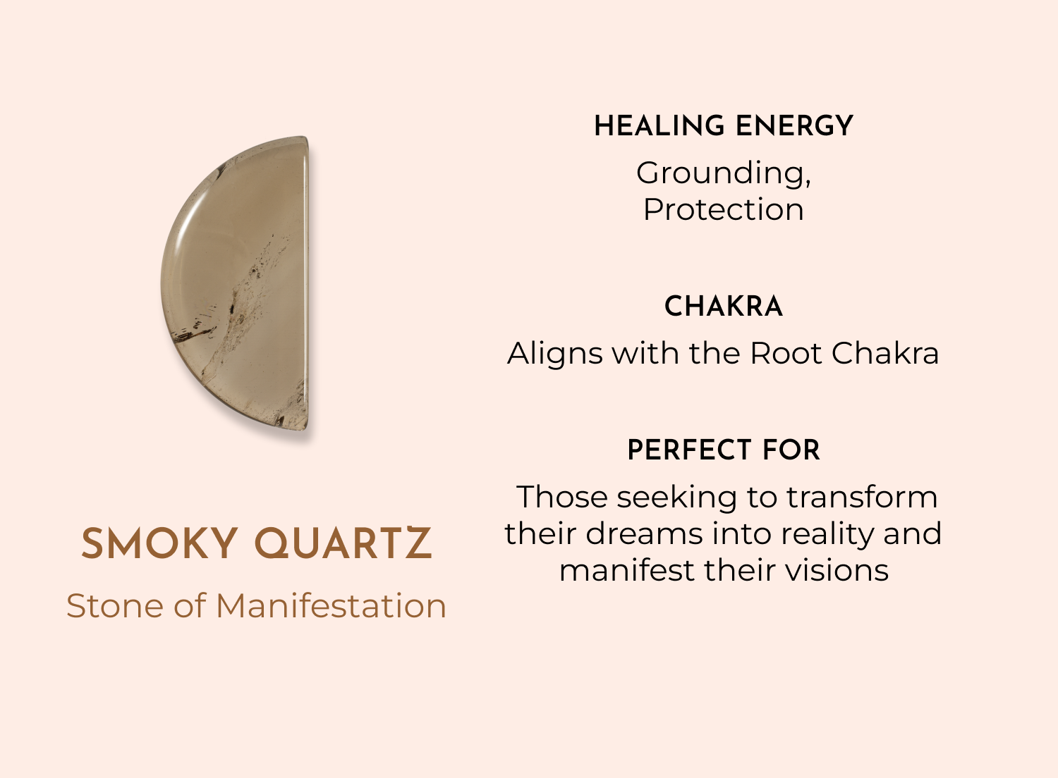 Orblink Smoky Quartz Properties - Stone of Manifestation Meaning for Grounding, Protection & Root Chakra Alignment