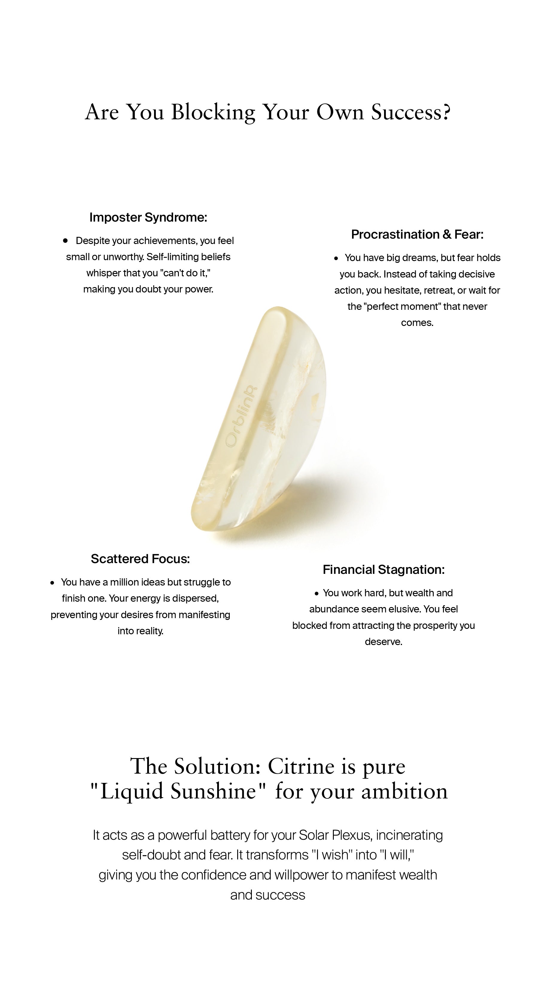 Citrine stone infographic about brightening mood