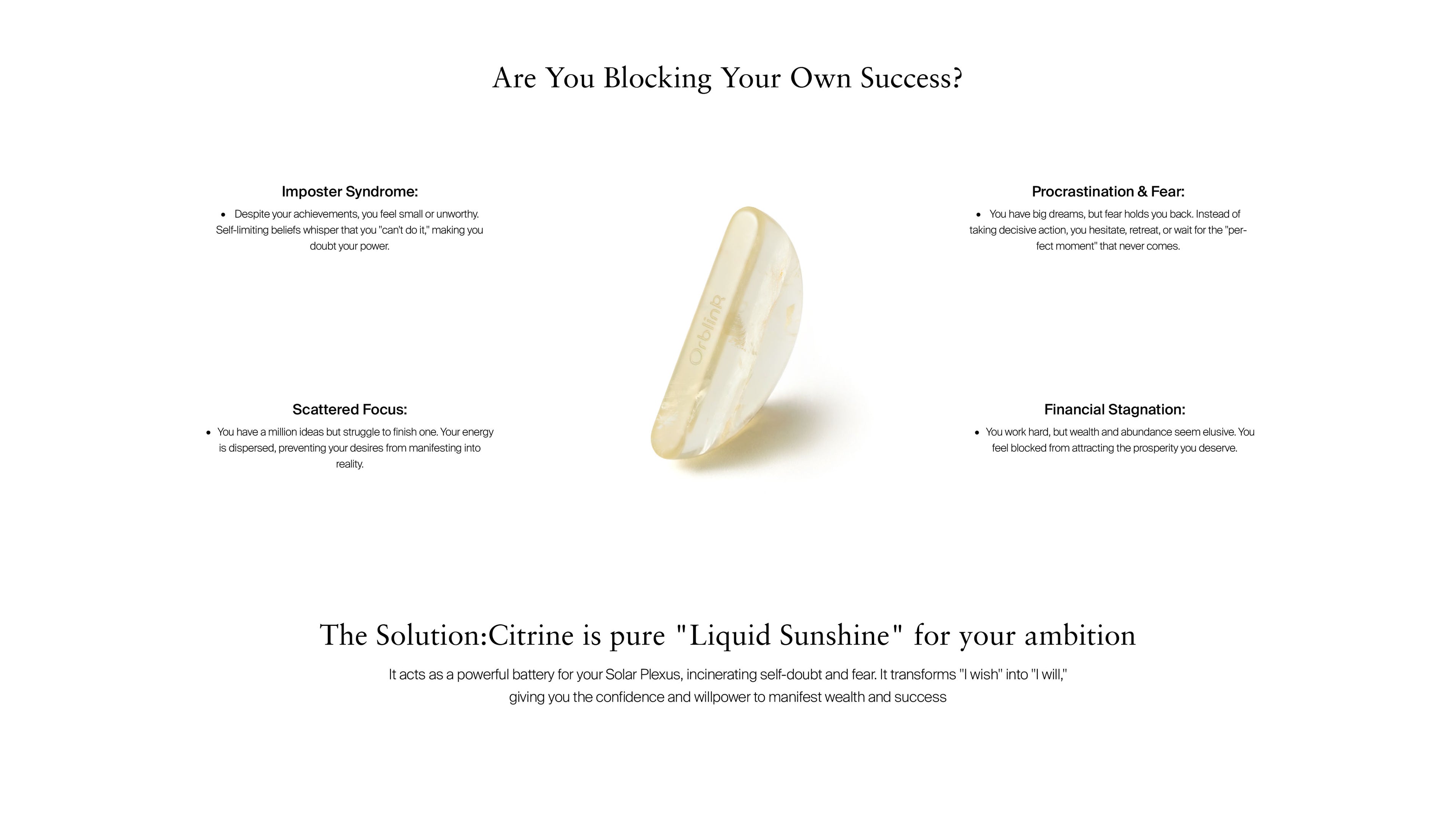 Citrine stone infographic about confidence and success