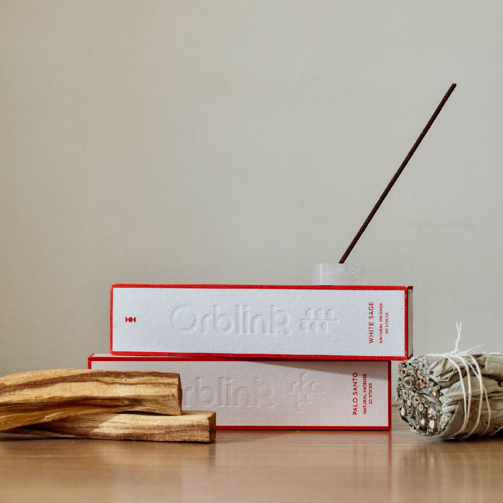 Orblink Natural Incense Sticks - Palo Santo & White Sage Box for Energy Cleansing & Meditation Ritual